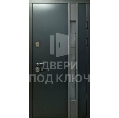 Элитная однопольная металлическая входная дверь с остеклением в гостиницу ДПК-11308