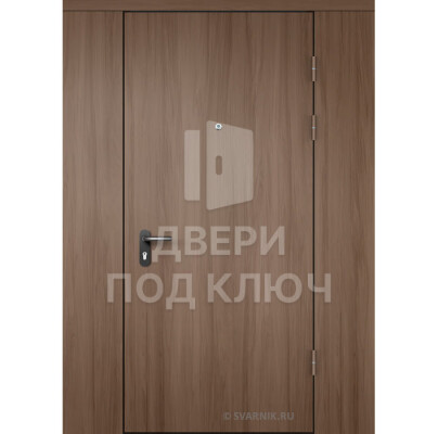 Нестандартная коричневая дверь с виноритом для коттеджа ДПК-14744